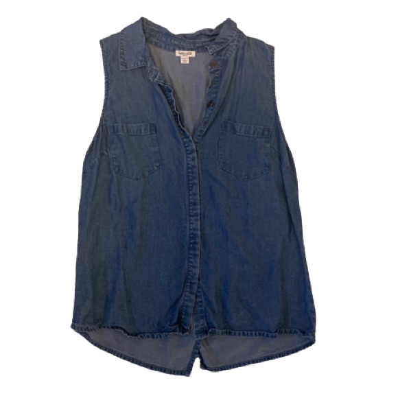 Splendid Split Back Chambray Tank